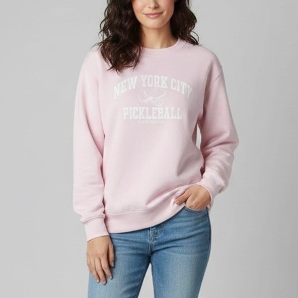 LoveShackFancy x First Port NYC Pickleball Graphic Sweatshirt Pink Size Large